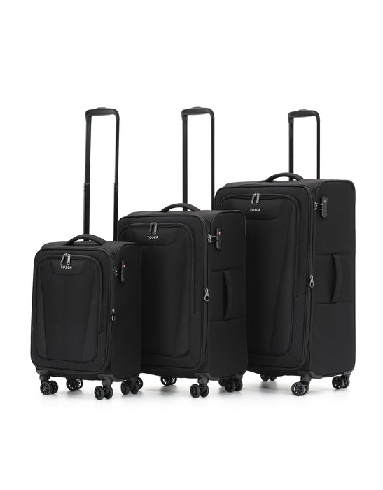 Altitude Soft Suitcase 3 Piece Set - Black