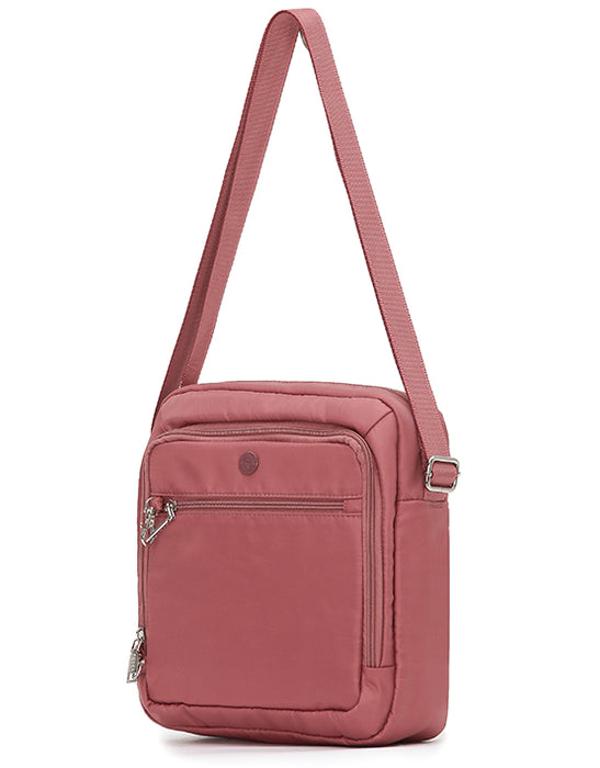 Anti Theft Rectangle Shoulder Bag - Coral