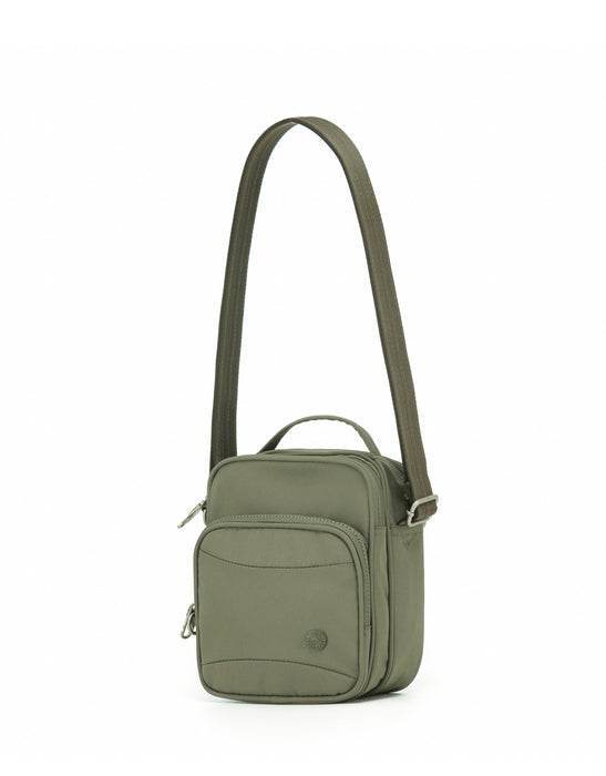 Anti-Theft Shoulder Bag with Handle - Khaki