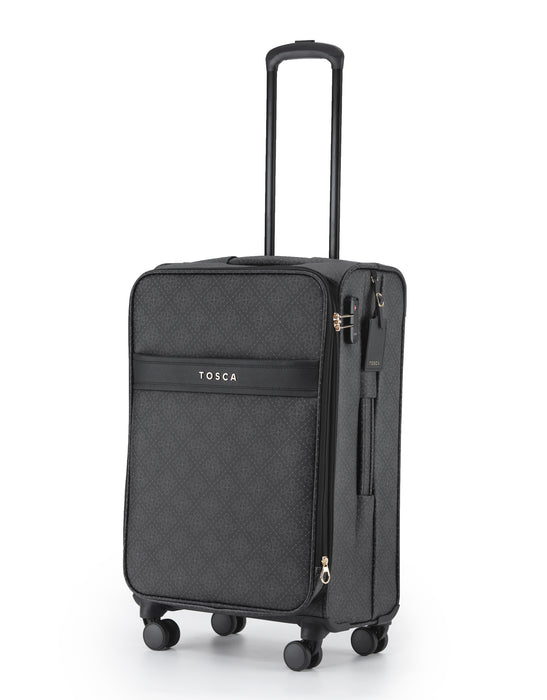 Willow PU Suitcase 3 Piece Set - Caviar