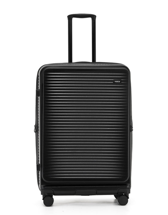 Zen 77cm Large Front Opening Hard Suitcase - Black