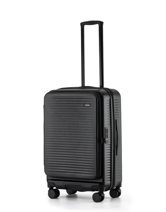 Zen 65cm Medium Front Opening Hard Suitcase - Black