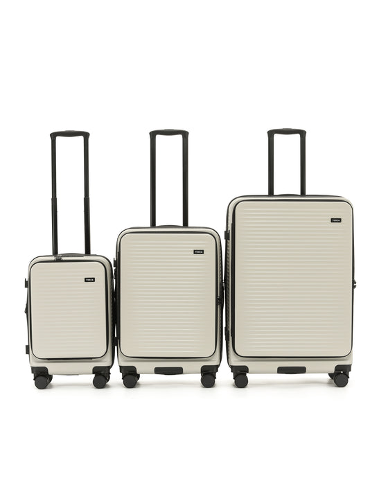 Zen Front Opening Hard Suitcase 3 Piece Set - Stone