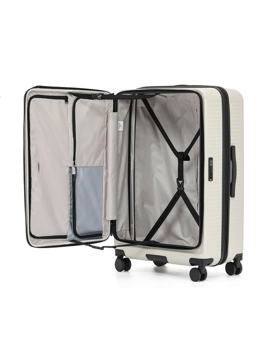 Zen Front Opening Hard Suitcase 3 Piece Set - Stone