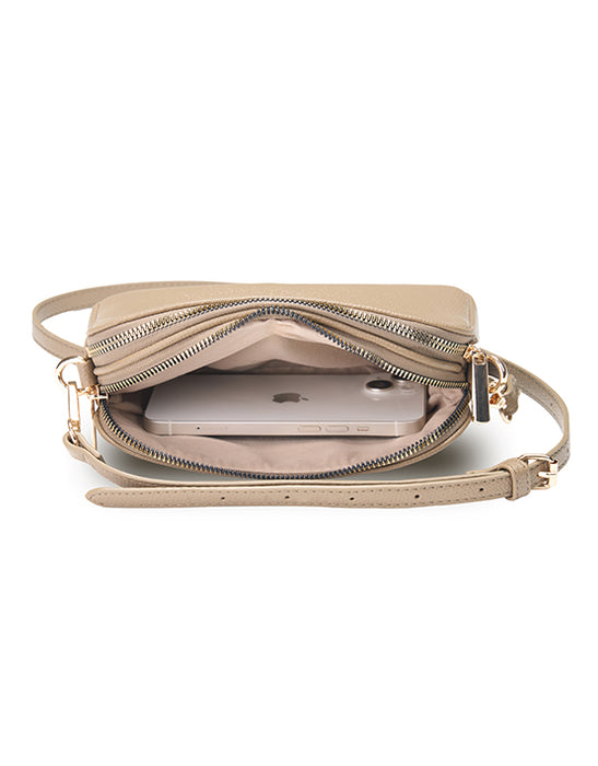 Small Taupe Crossbody Handbag