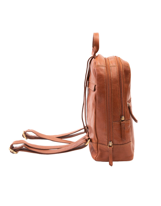 Leather Backpack - Tan