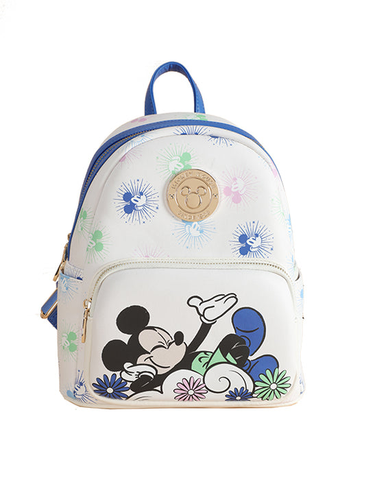 Mickey Mouse In The Flowers PU Backpack