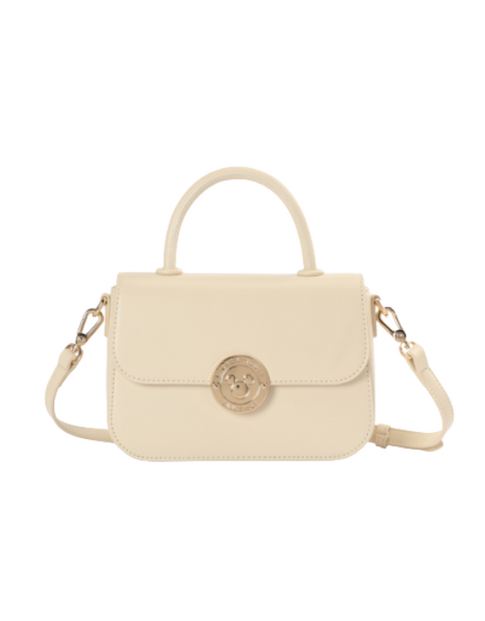 Mickey Flap Bag With Handle - Beige
