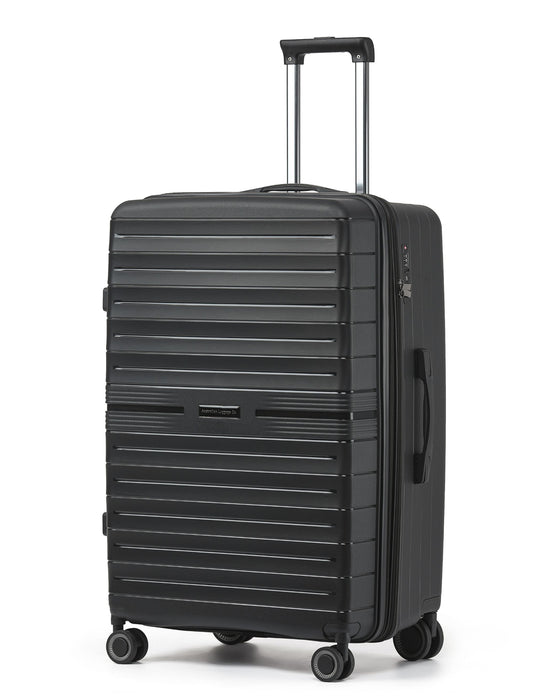 Aus Luggage Voyager 78cm Large Hard Suitcase - Black