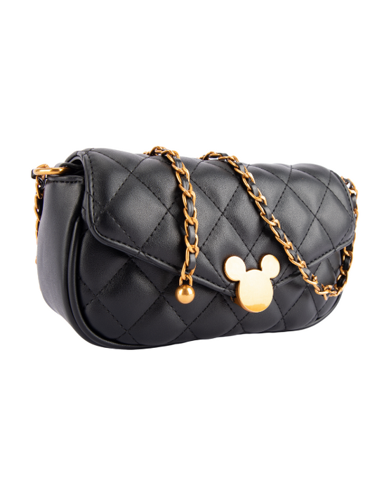 Mickey Quilted Envelope Handbag - Black