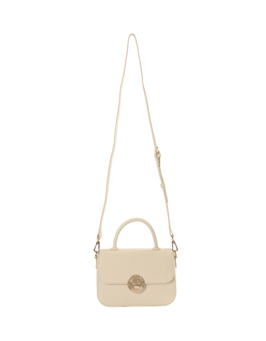 Mickey Flap Bag With Handle - Beige