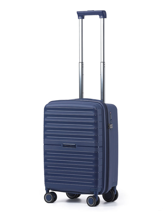 Aus Luggage Voyager 55cm Small Hard Carry On - Navy