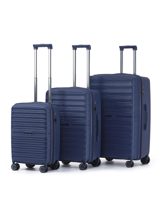 Aus Luggage Voyager 55cm Small Hard Carry On - Navy