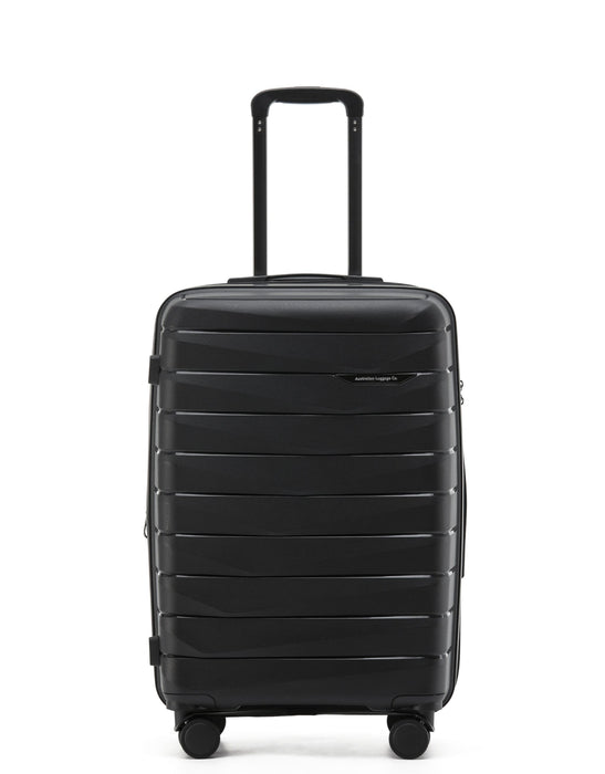 Aus Luggage Pilot 65cm Medium Hard Suitcase - Black