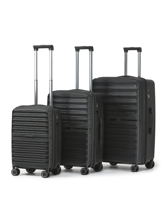 Aus Luggage Voyager 66cm Medium Hard Suitcase - Black