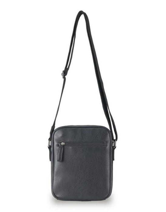 Vegan Leather Small Shoulder Bag - Black