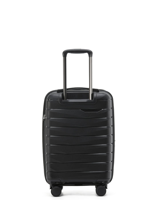 Aus Luggage Pilot 55cm Small Hard Carry On - Black