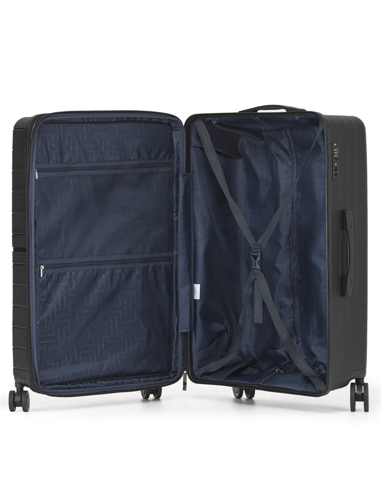 Aus Luggage Voyager 78cm Large Hard Suitcase - Black