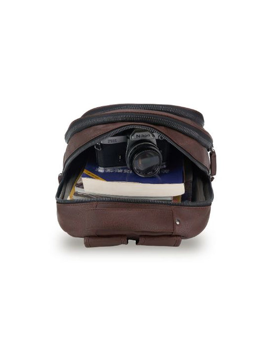 Vegan Leather Chocolate Backpack