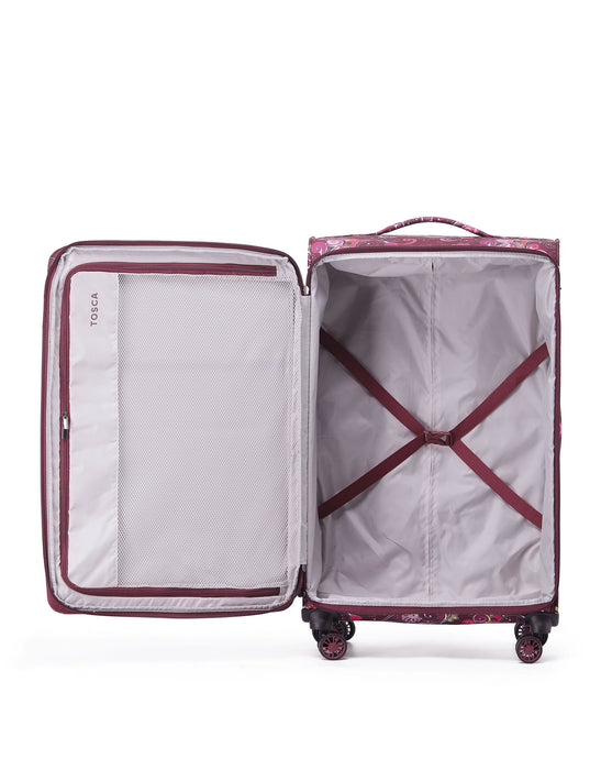 So Lite Soft Suitcase 3 Piece Set - Wine Paisley