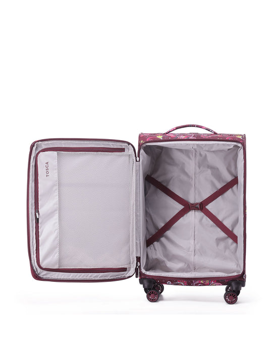 So Lite Soft Suitcase 3 Piece Set - Wine Paisley