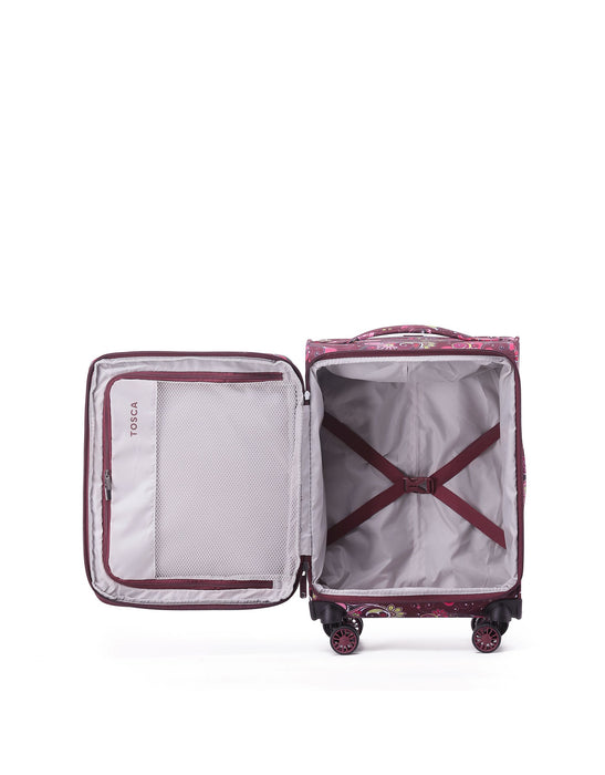 So Lite 54cm Small Soft Carry On - Wine Paisley
