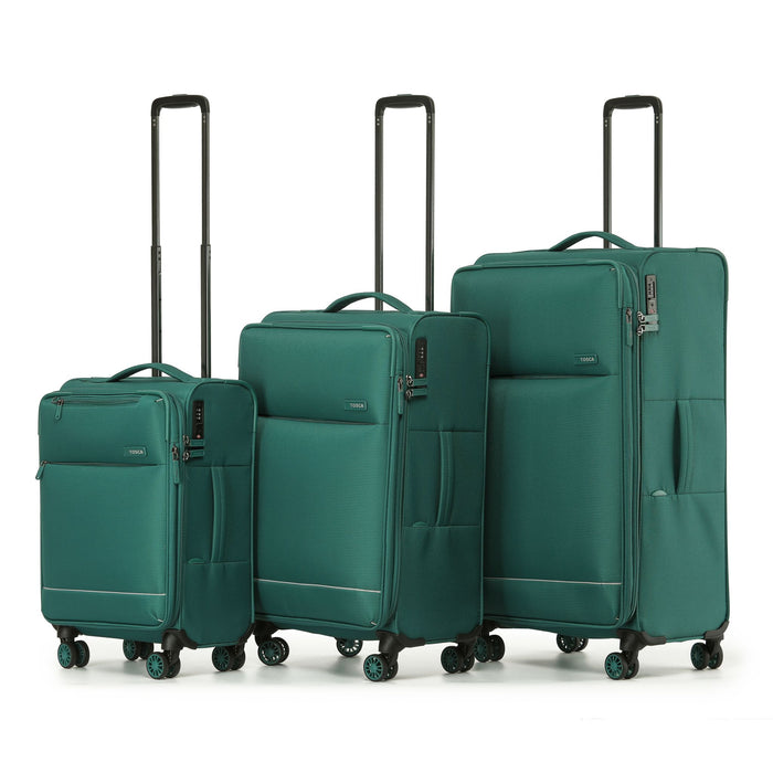 So Lite Soft Suitcase 3 Piece Set - Emerald Green