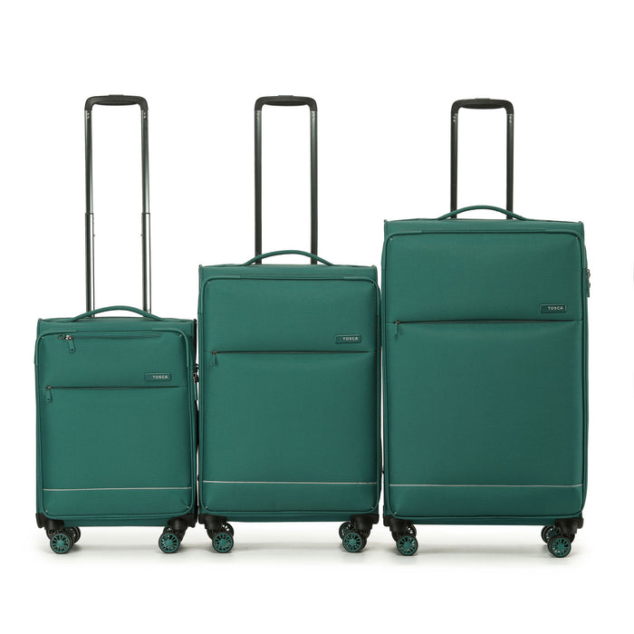 So Lite Soft Suitcase 3 Piece Set - Emerald Green