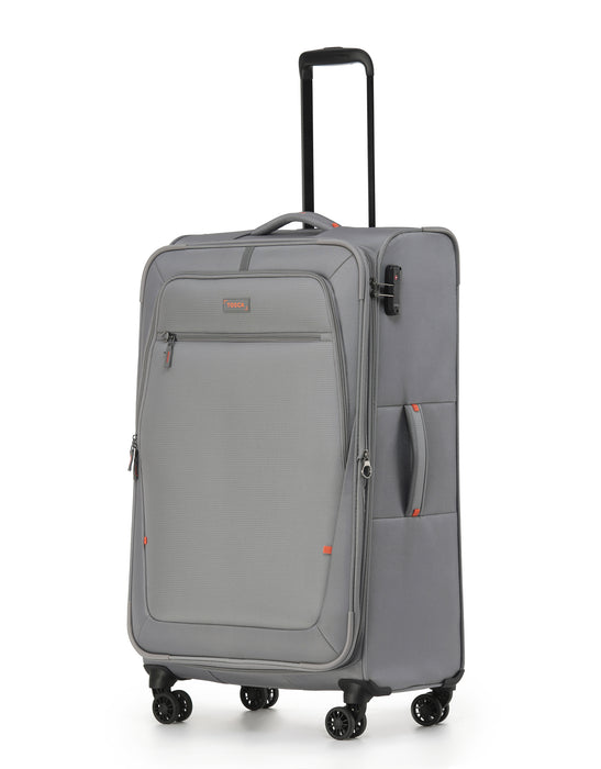 Luna Lite 77cm Large Soft Suitcase - Grey