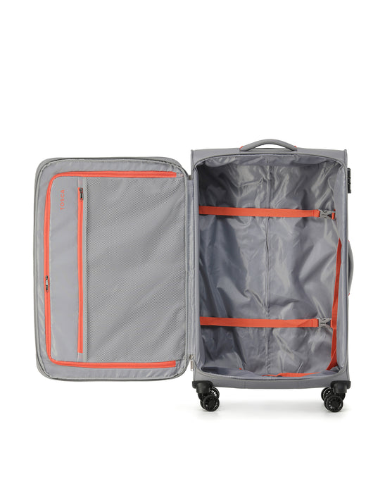 Luna Lite 77cm Large Soft Suitcase - Grey
