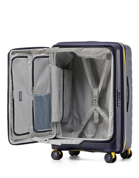 Cruiser Front Opening Hard Suitcase 3 Piece Set - Purple
