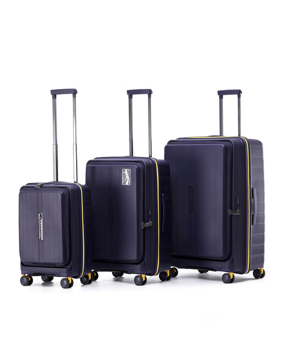 Cruiser Front Opening Hard Suitcase 3 Piece Set - Purple