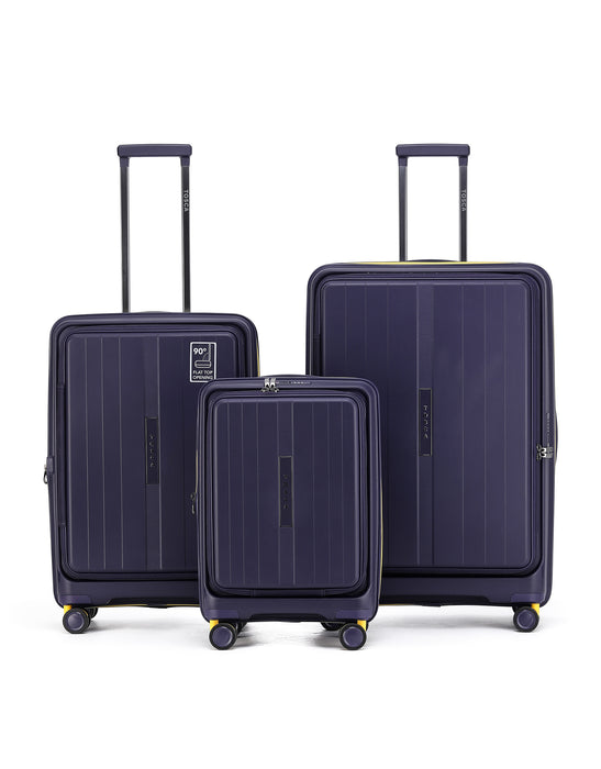 Cruiser Front Opening Hard Suitcase 3 Piece Set - Purple