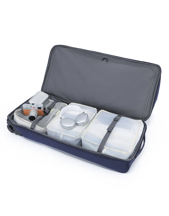 Large 85cm Split Compartment Wheel Bag - Navy/Orange