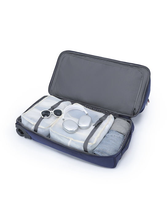 Medium 70cm Split Compartment Wheel Bag - Navy/Orange