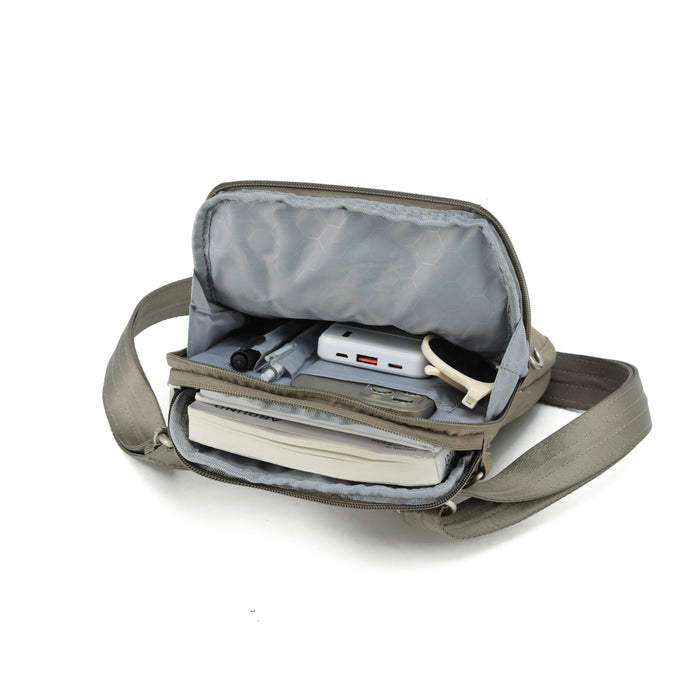 Anti-Theft Cross Body Shoulder Bag - Taupe
