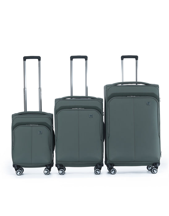 Grange 3 Piece Soft Suitcase Set - Cypress Green