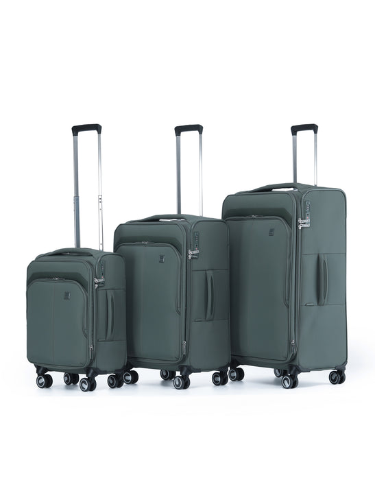 Grange 3 Piece Soft Suitcase Set - Cypress Green