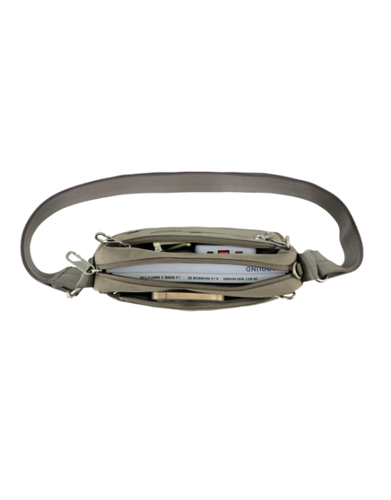 Anti-Theft Cross Body Shoulder Bag- Taupe
