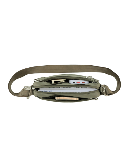 Anti-Theft Cross Body Shoulder Bag - Khaki
