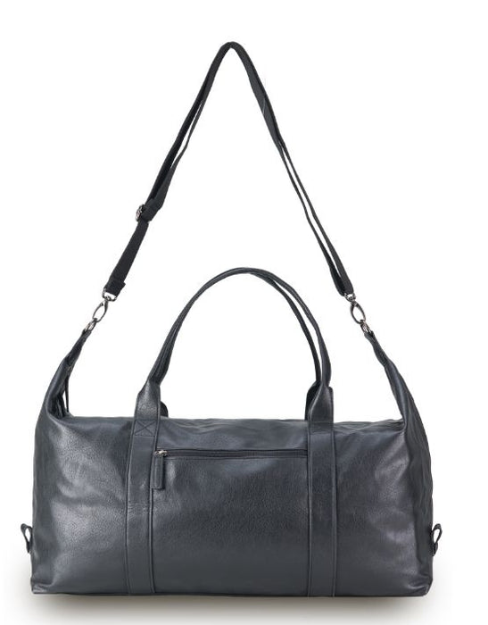 Vegan Leather Large Black Duffle Bag