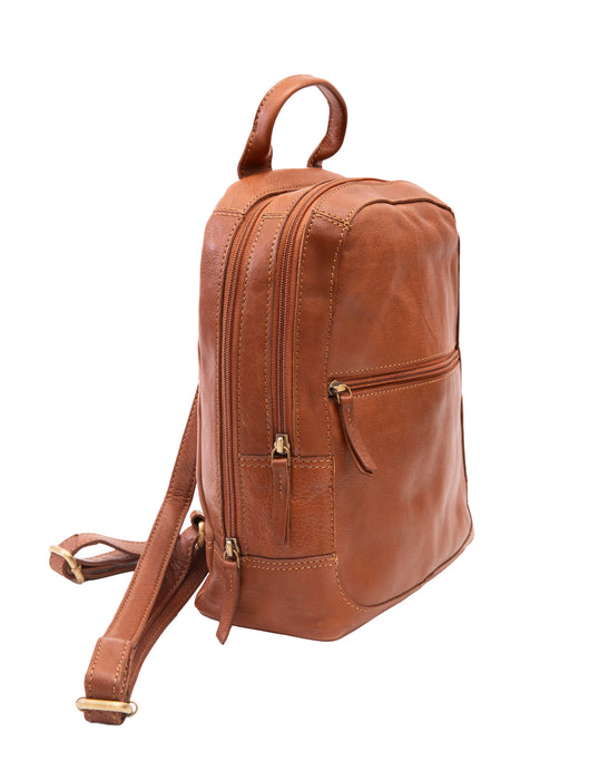 Leather Backpack - Tan