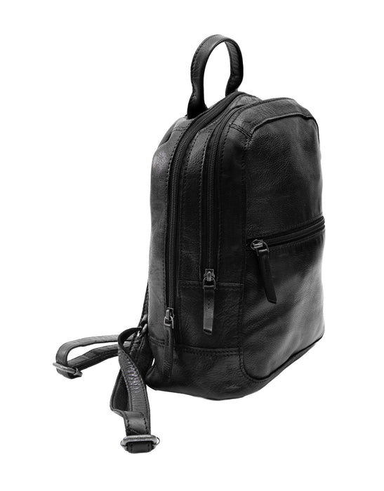 Leather Backpack - Black