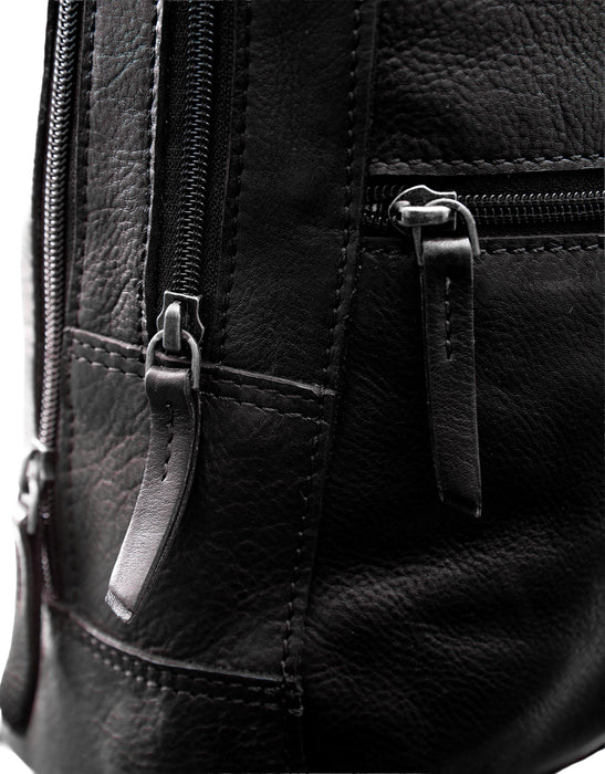 Leather Backpack - Black