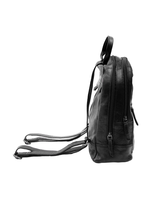 Leather Backpack - Black
