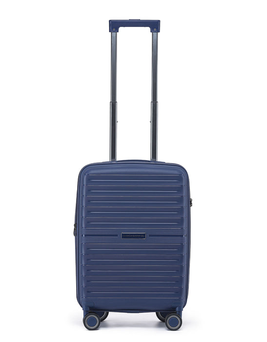 Aus Luggage Voyager 55cm Small Hard Carry On - Navy