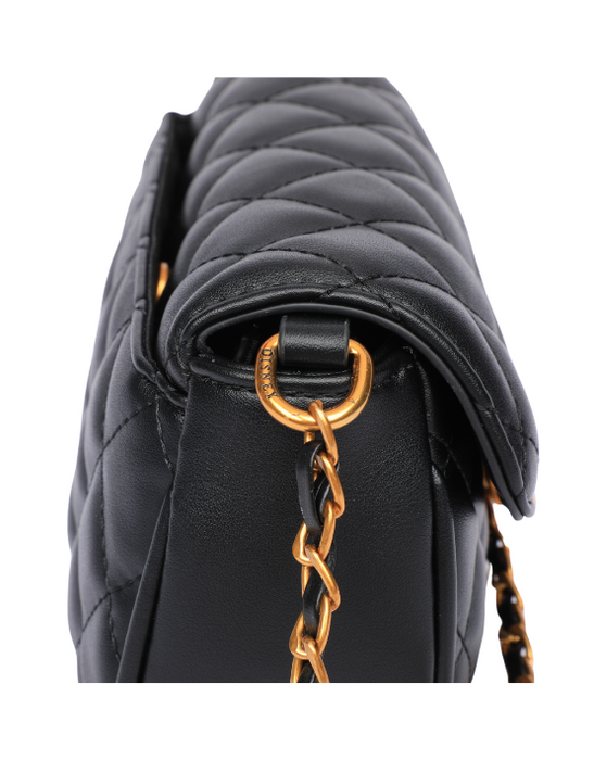 Mickey Quilted Envelope Handbag - Black