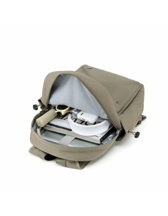 Anti-Theft Large Backpack - Taupe