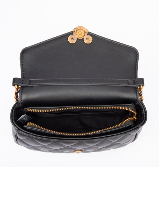 Mickey Quilted Envelope Handbag - Black