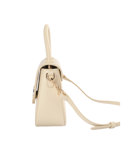 Mickey Flap Bag With Handle - Beige